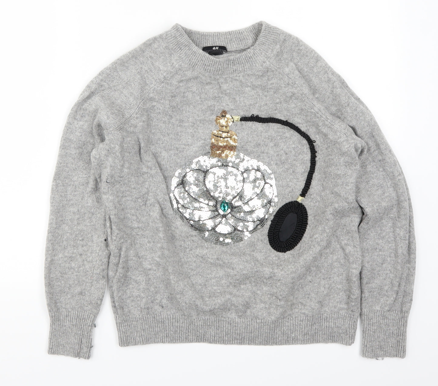 H&M Womens Grey   Pullover Jumper Size S  - Perfume
