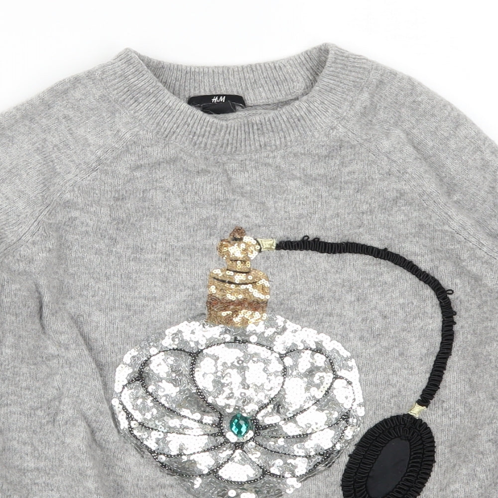 H&M Womens Grey   Pullover Jumper Size S  - Perfume