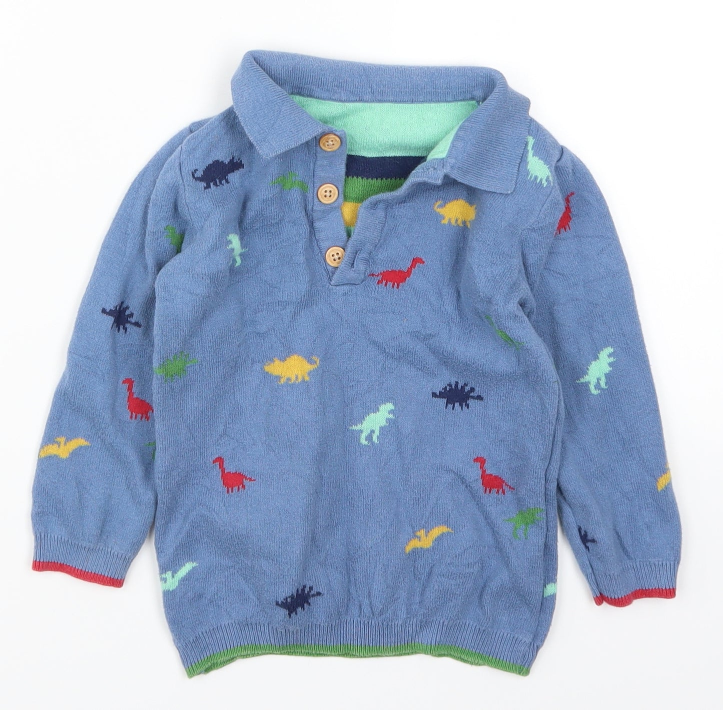 Nutmeg Boys Blue   Pullover Jumper Size 18-24 Months  - Dinosaurs