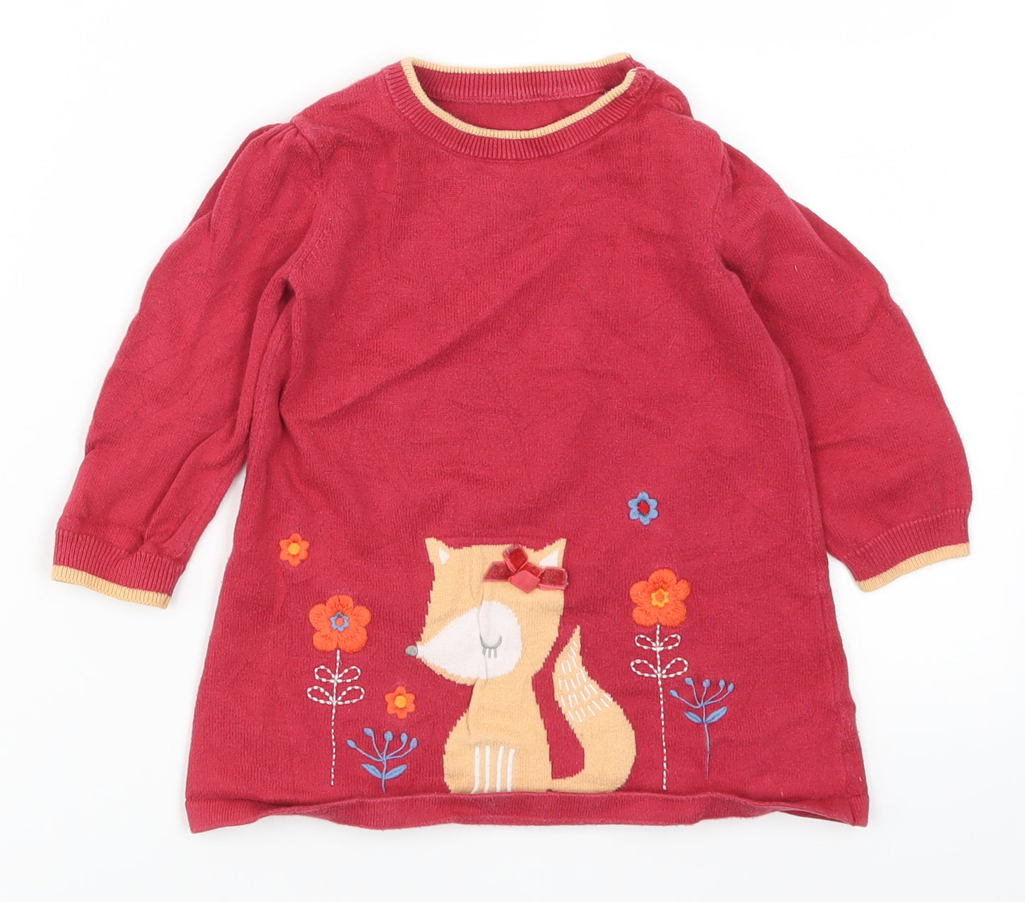 Nutmeg Girls Pink   Jumper Dress  Size 9-12 Months  - Fox