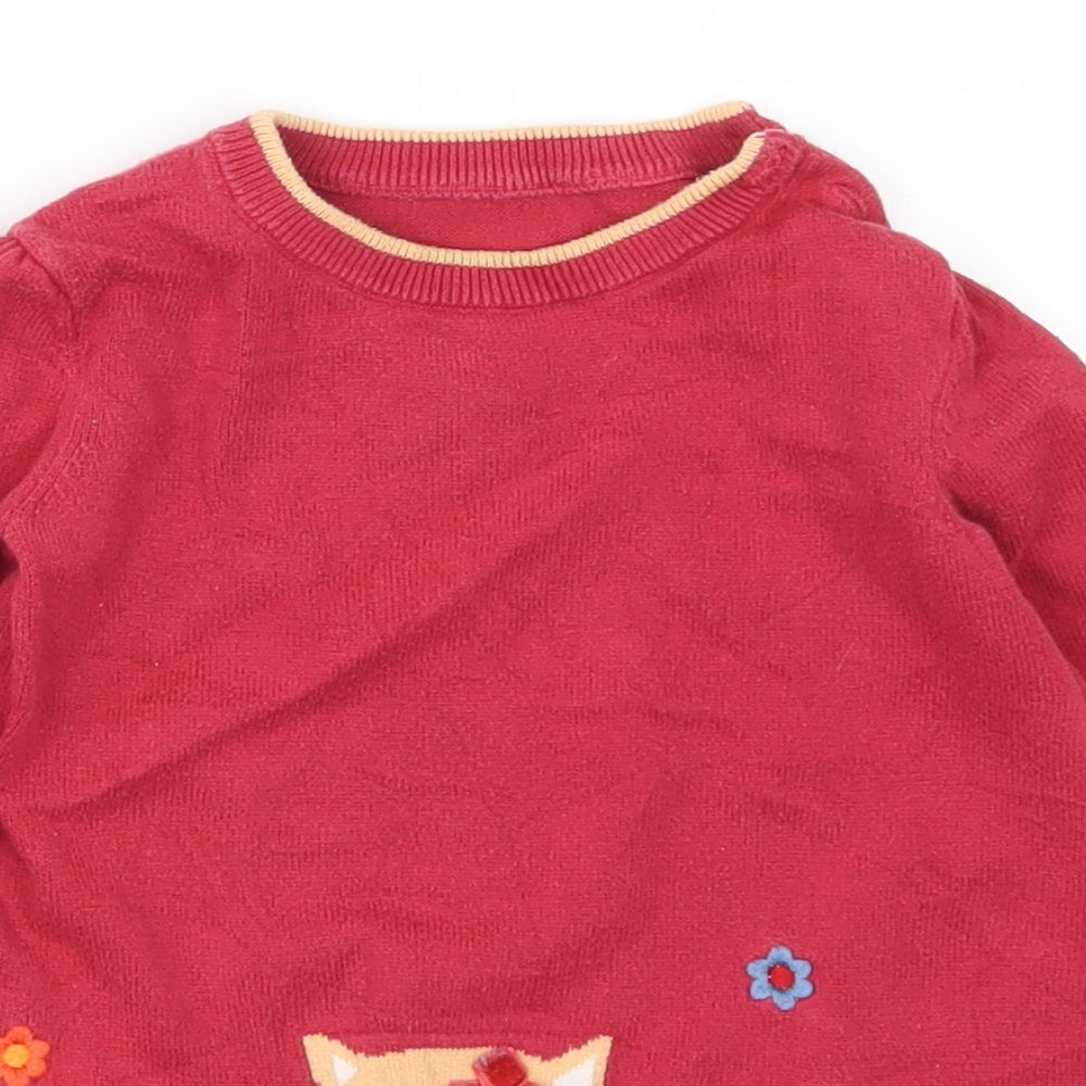 Nutmeg Girls Pink   Jumper Dress  Size 9-12 Months  - Fox