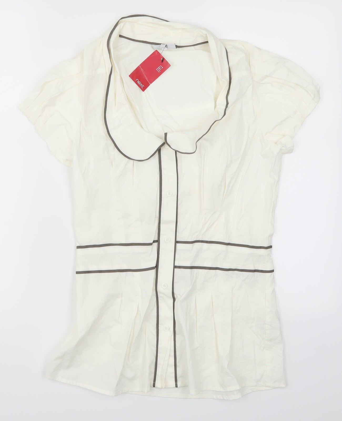 New Look Womens White   Basic Button-Up Size 12  - Cream