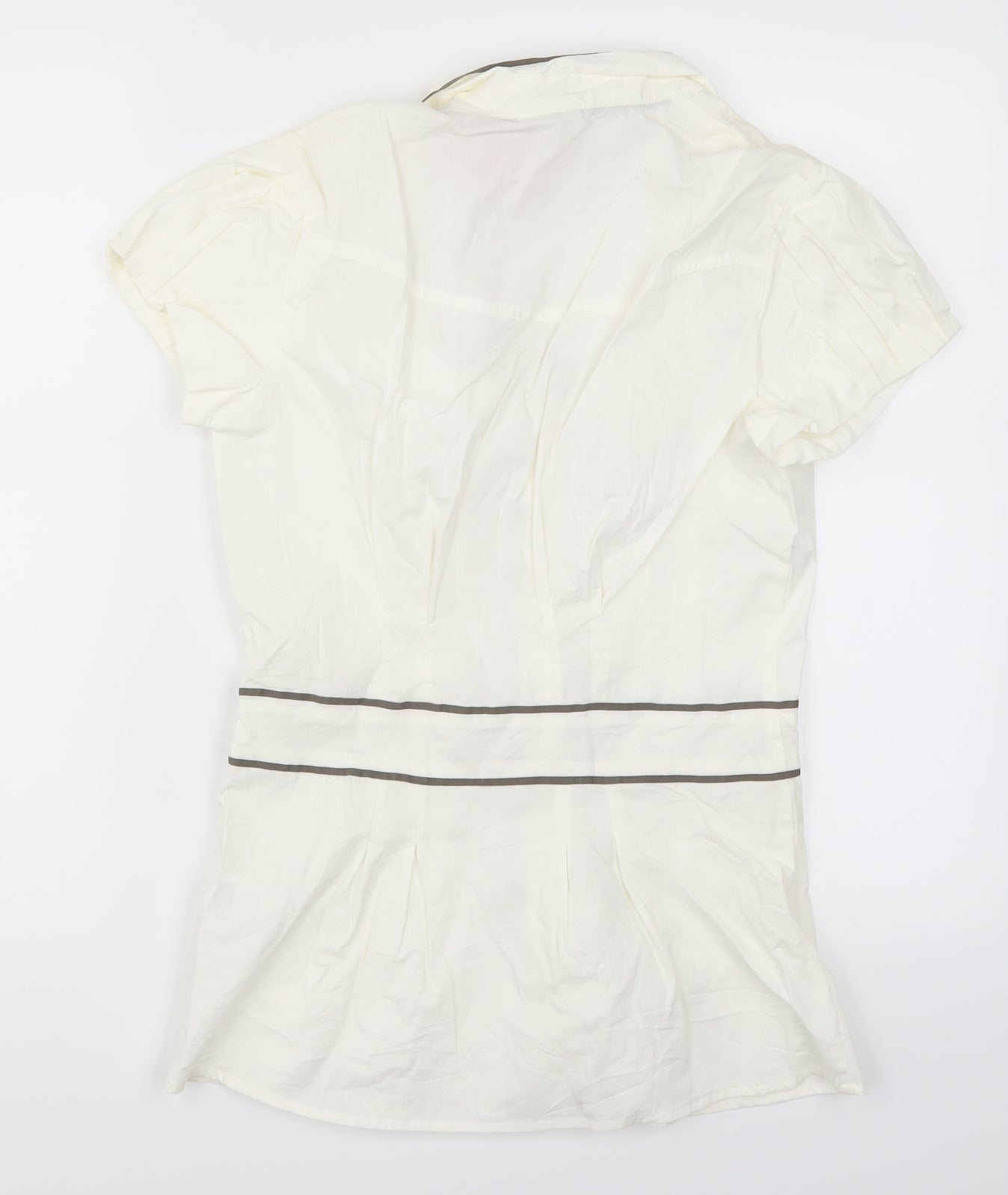 New Look Womens White   Basic Button-Up Size 12  - Cream