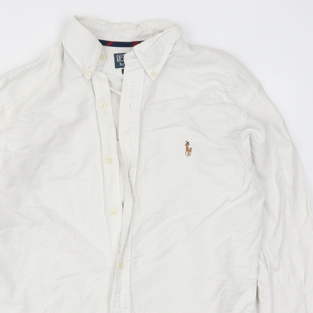 Ralph Lauren Mens White    Button-Up Size M