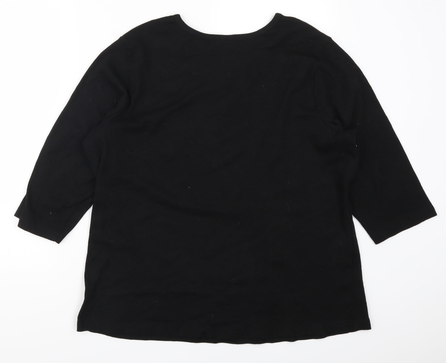 Artscapes Womens Black Geometric  Pullover Jumper Size 2XL