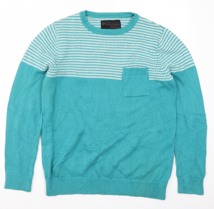 Red Herring Mens Blue Striped Pullover Jumper Size S