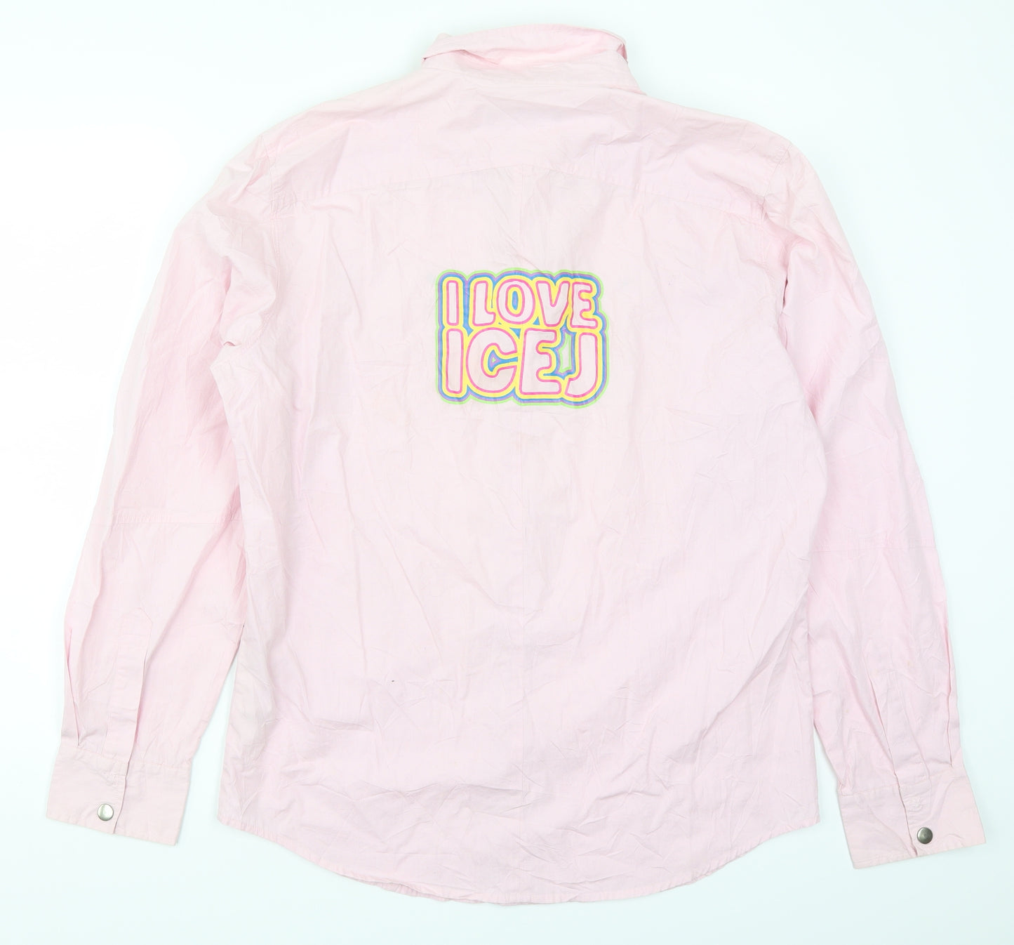 Ice J Mens Pink    Button-Up Size 2XL  - I Love Ice J