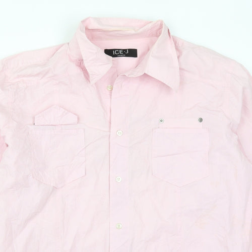 Ice J Mens Pink    Button-Up Size 2XL  - I Love Ice J