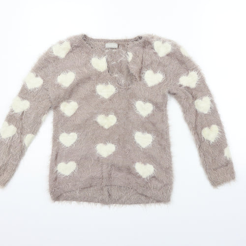 i love girlswear Girls Pink   Pullover Jumper Size 10-11 Years  - HEARTS