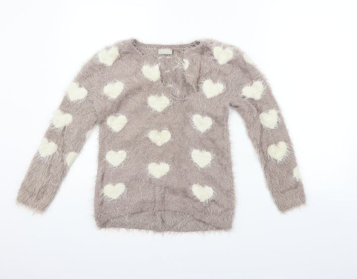 i love girlswear Girls Pink   Pullover Jumper Size 10-11 Years  - HEARTS