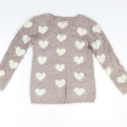 i love girlswear Girls Pink   Pullover Jumper Size 10-11 Years  - HEARTS