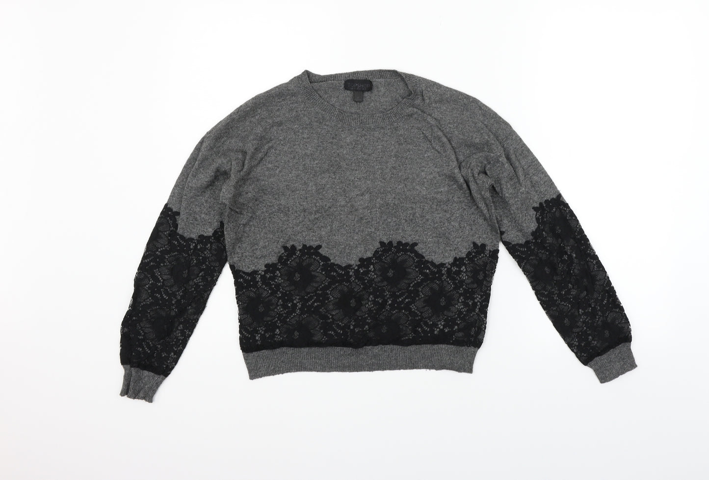 Topshop Womens Grey   Pullover Jumper Size 8