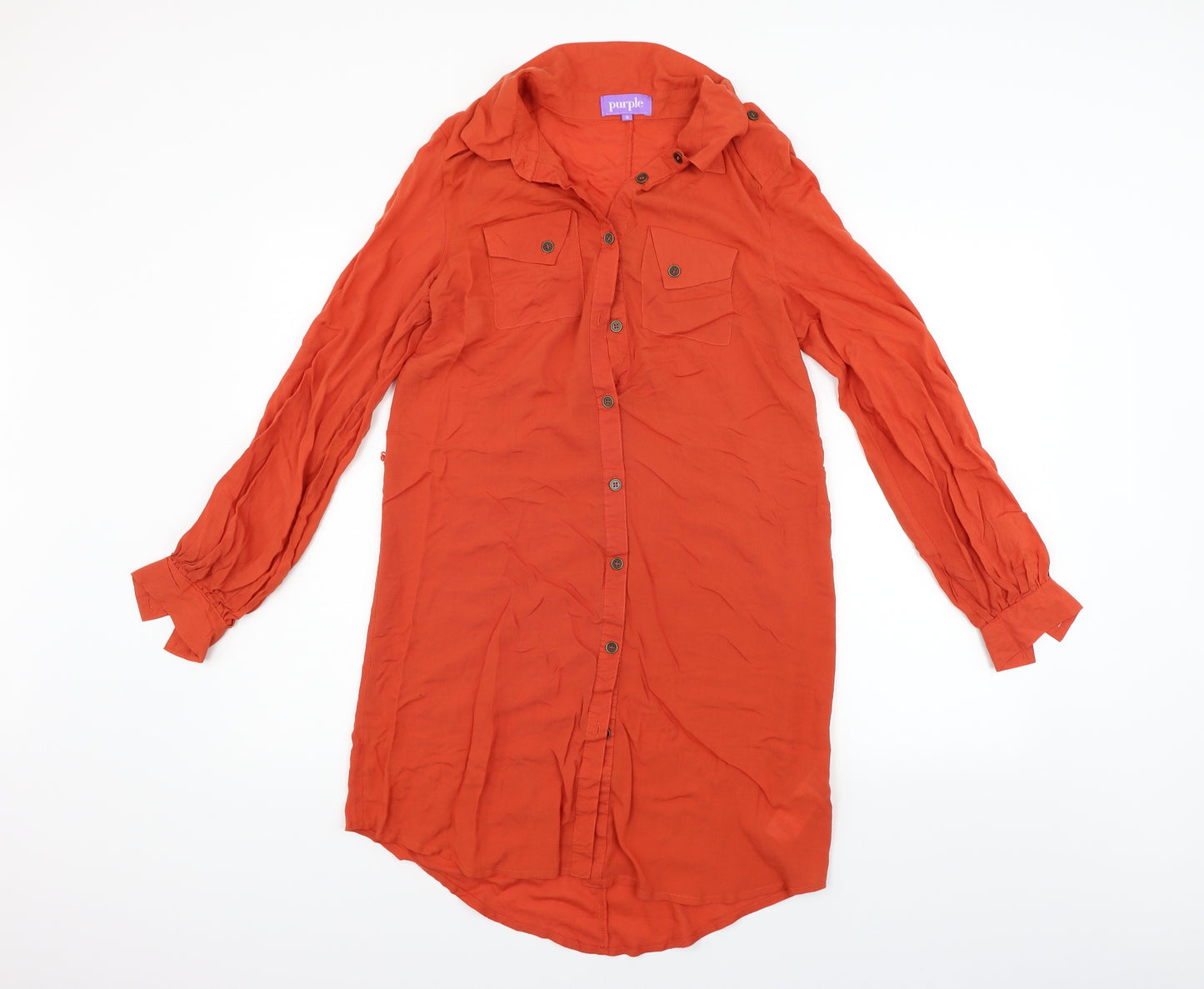 Purple Womens Orange   T-Shirt Dress  Size S