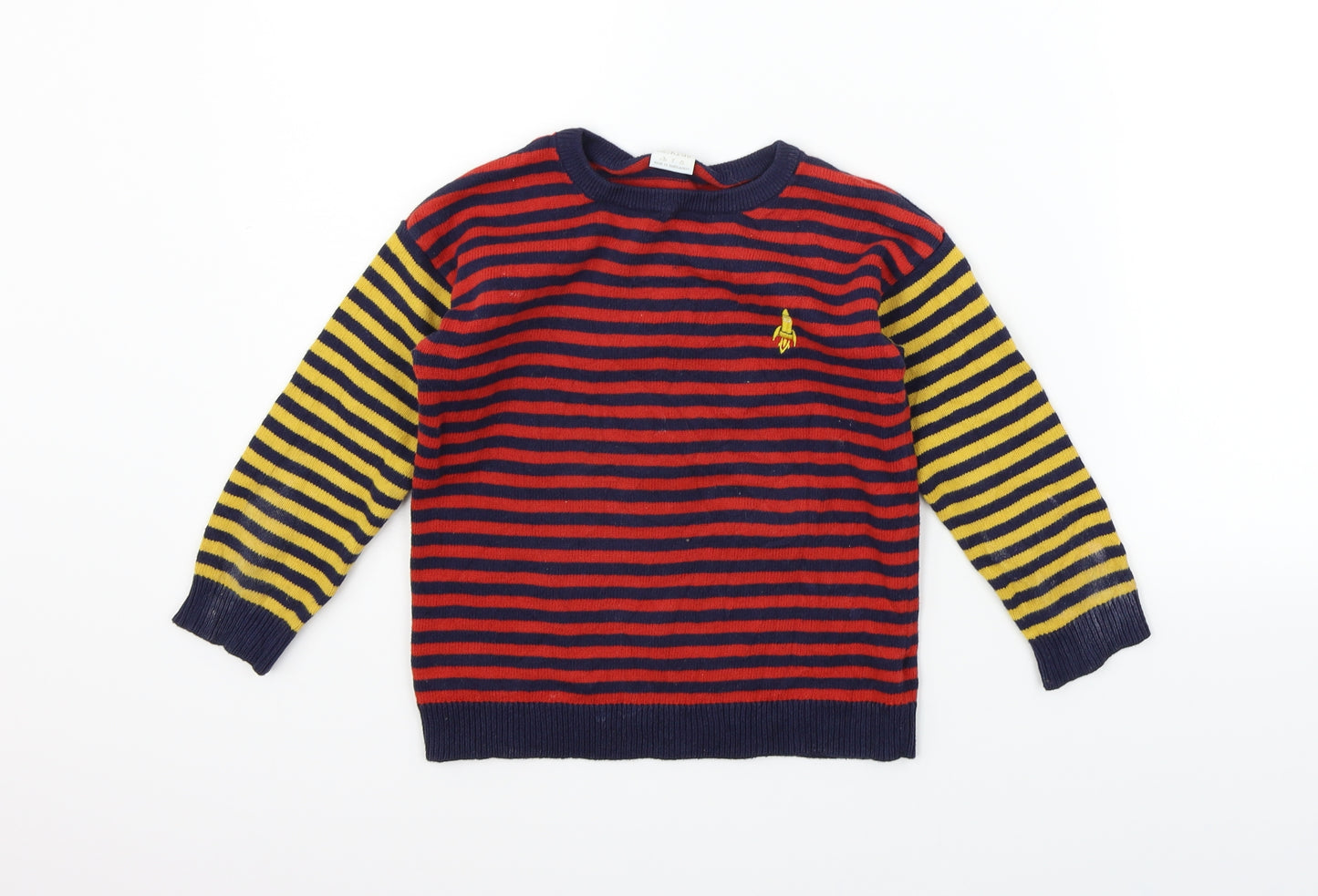 F&F Boys Purple Striped  Pullover Jumper Size 5-6 Years