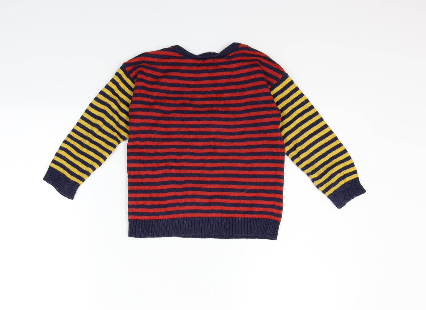 F&F Boys Purple Striped  Pullover Jumper Size 5-6 Years