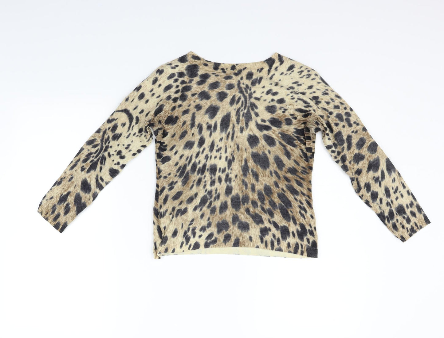 Anne Klein Womens Beige Animal Print  Pullover Jumper Size S