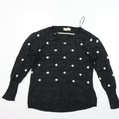 H&M Womens Black Polka Dot  Pullover Jumper Size M