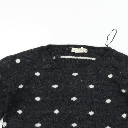 H&M Womens Black Polka Dot  Pullover Jumper Size M