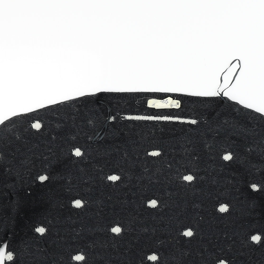 H&M Womens Black Polka Dot  Pullover Jumper Size M