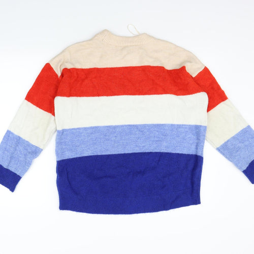 Stradivarius Mens Beige Striped  Pullover Jumper Size M
