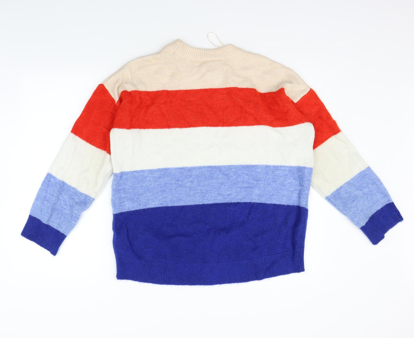 Stradivarius Mens Beige Striped  Pullover Jumper Size M
