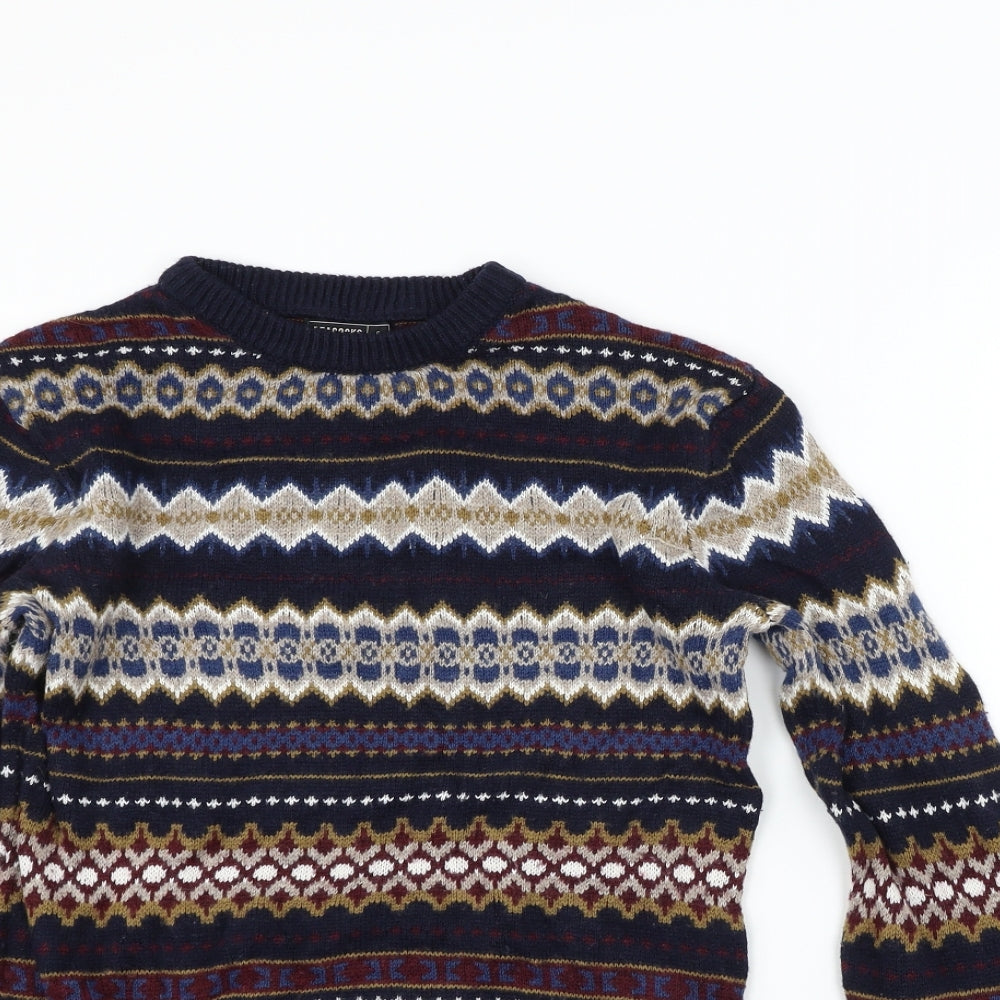 Peacocks Womens Blue Striped  Pullover Jumper Size S
