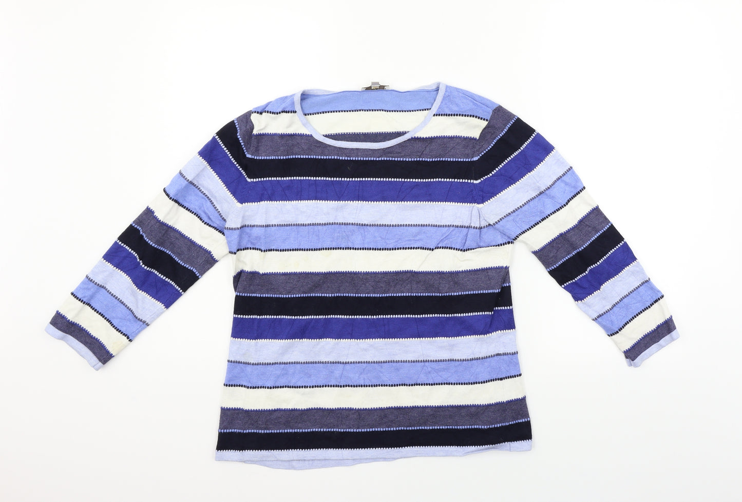 Country Casuals Womens Blue Striped  Pullover Jumper Size M