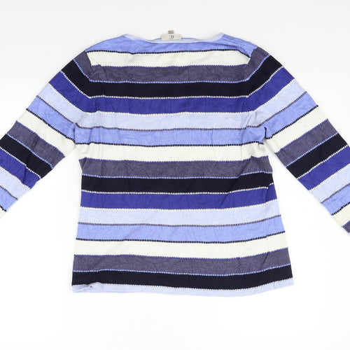 Country Casuals Womens Blue Striped  Pullover Jumper Size M