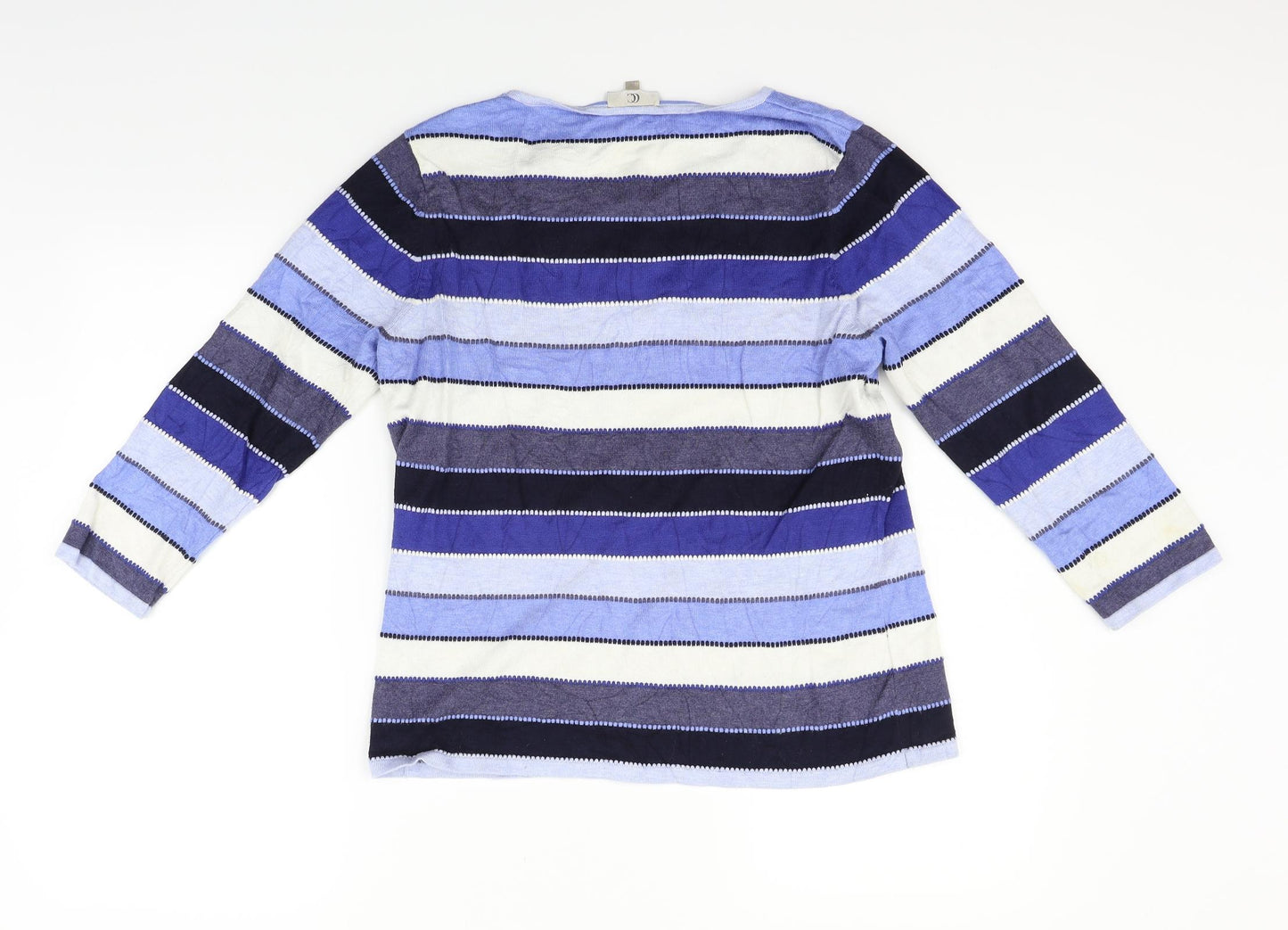Country Casuals Womens Blue Striped  Pullover Jumper Size M