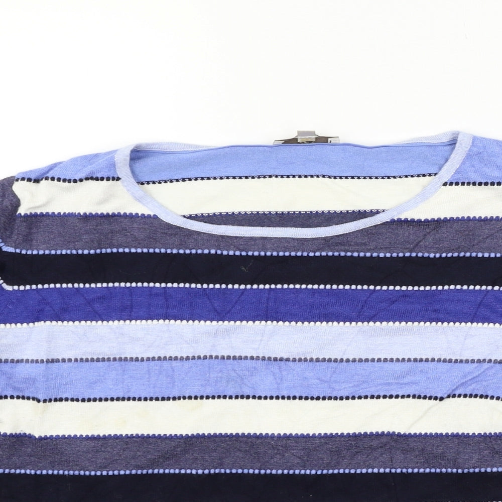 Country Casuals Womens Blue Striped  Pullover Jumper Size M