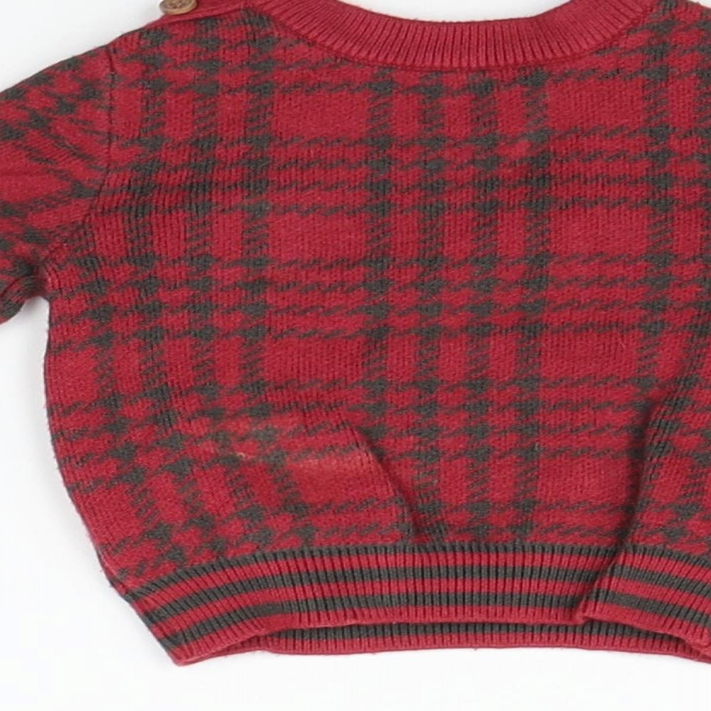 Nutmeg Boys Red   Pullover Jumper Size 0-3 Months