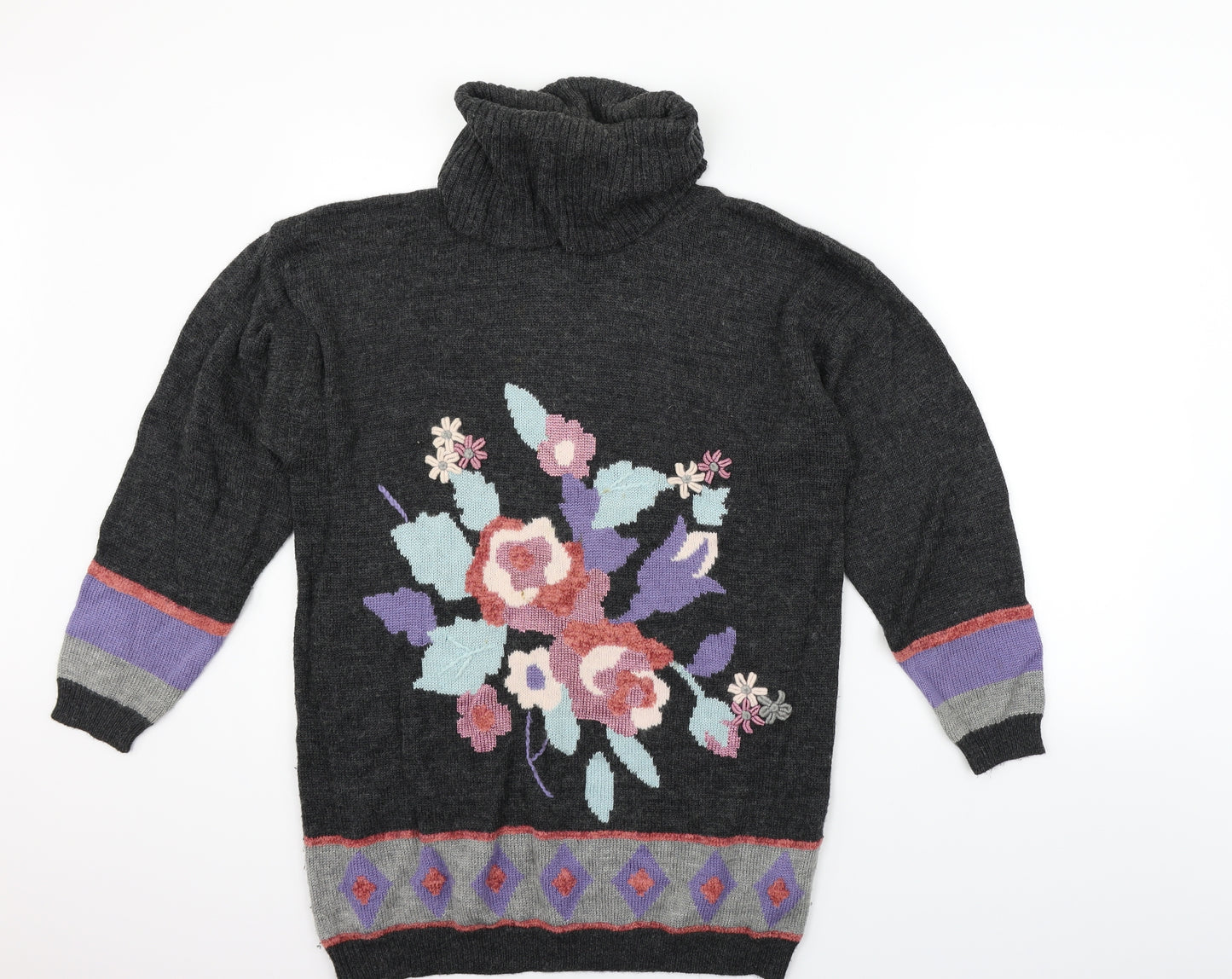 FABRIZIO Womens Grey   Jumper Dress  One Size  - flowers
