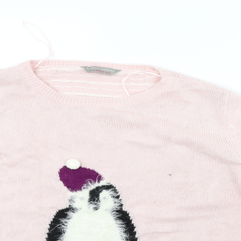 Dorothy Perkins Womens Pink   Henley Jumper Size 18