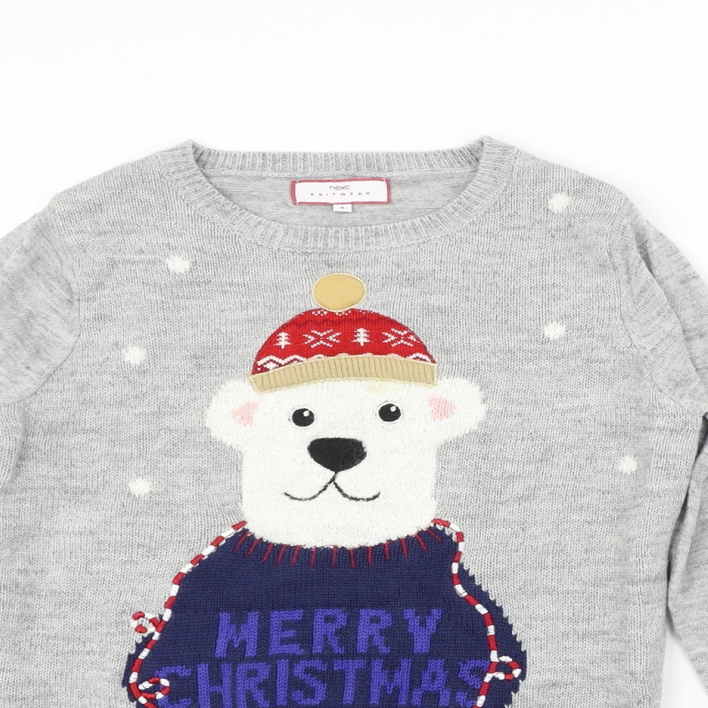 NEXT Womens Grey   Pullover Jumper Size 8  - POLAR BEAR