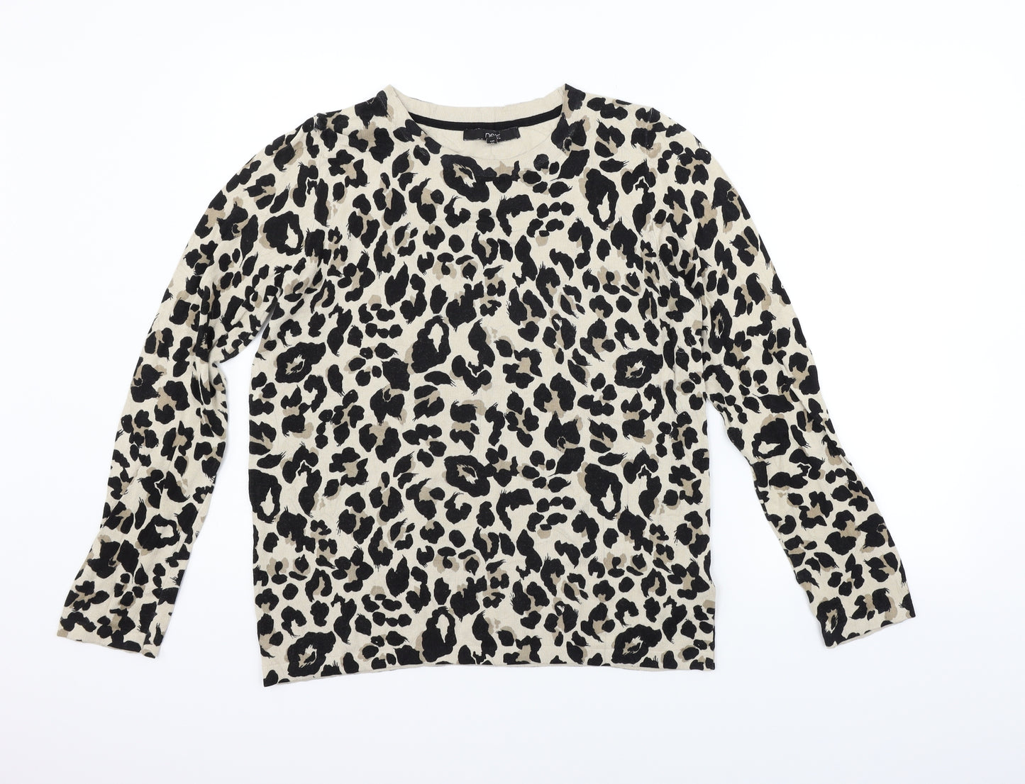NEXT Womens Beige Animal Print  Pullover Jumper Size 14