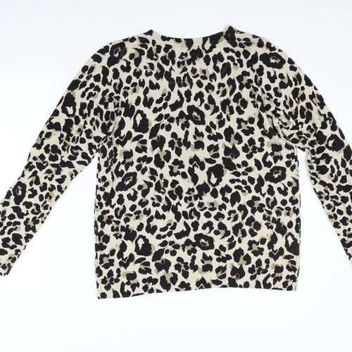 NEXT Womens Beige Animal Print  Pullover Jumper Size 14