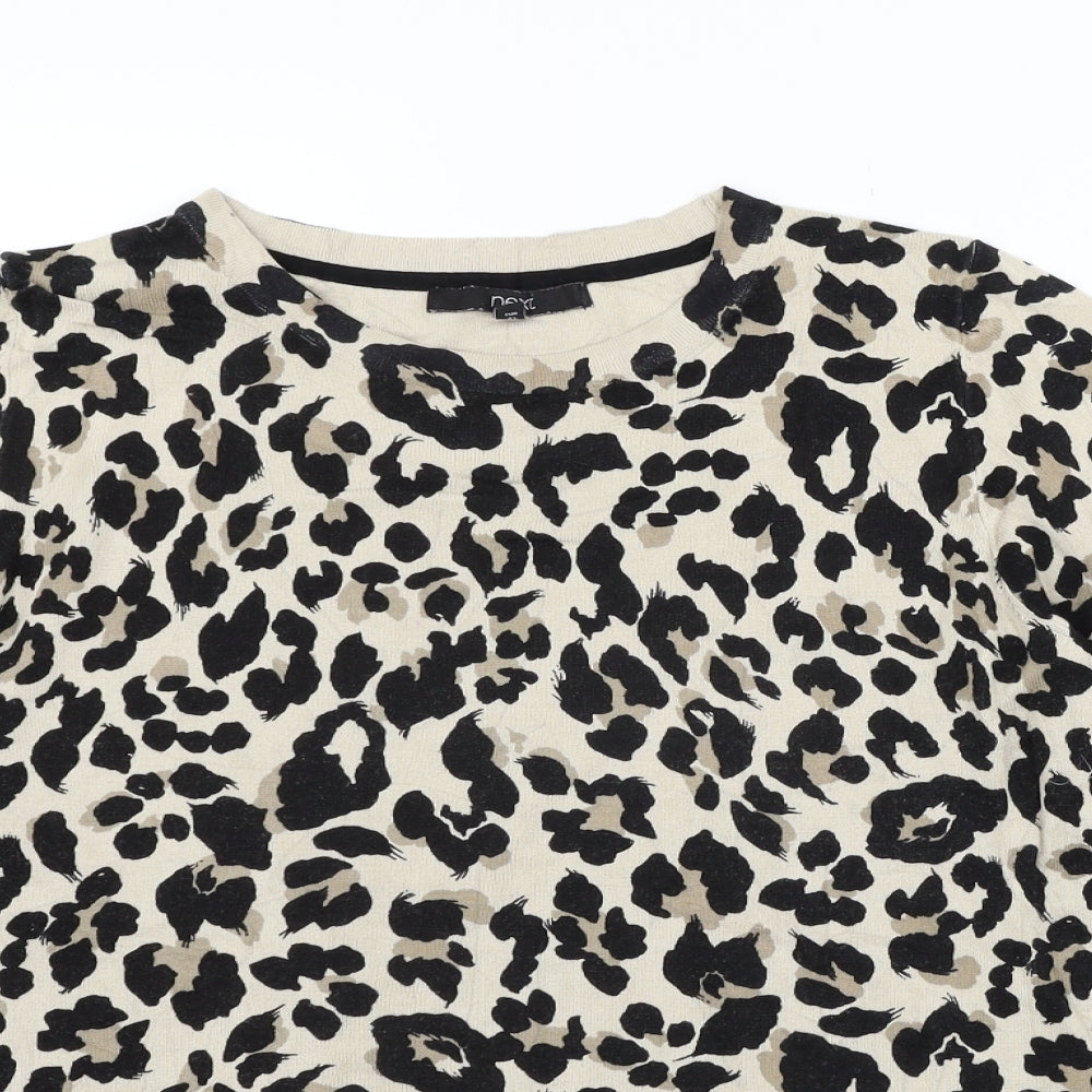 NEXT Womens Beige Animal Print  Pullover Jumper Size 14