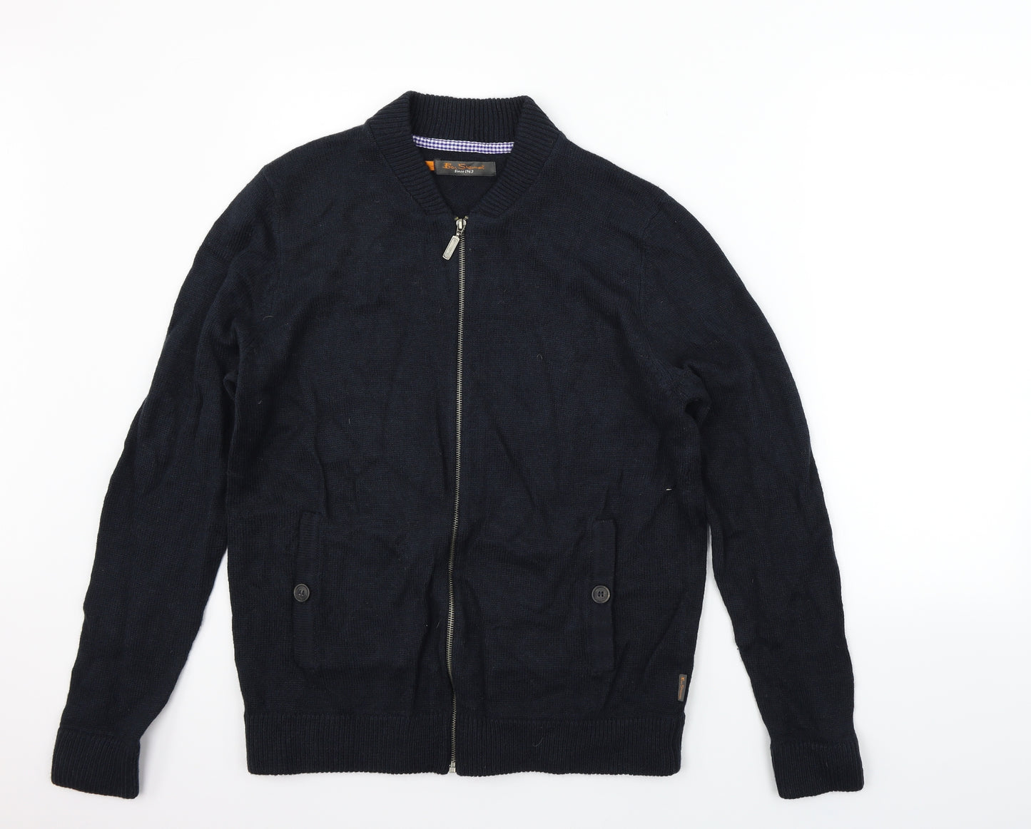 Ben Sherman Mens Blue   Full Zip Jumper Size L