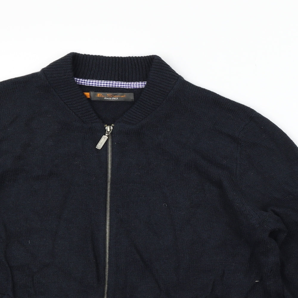 Ben Sherman Mens Blue   Full Zip Jumper Size L
