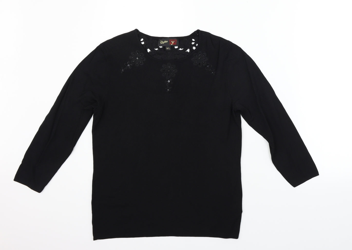 Stephen Y Womens Black   Pullover Jumper Size M