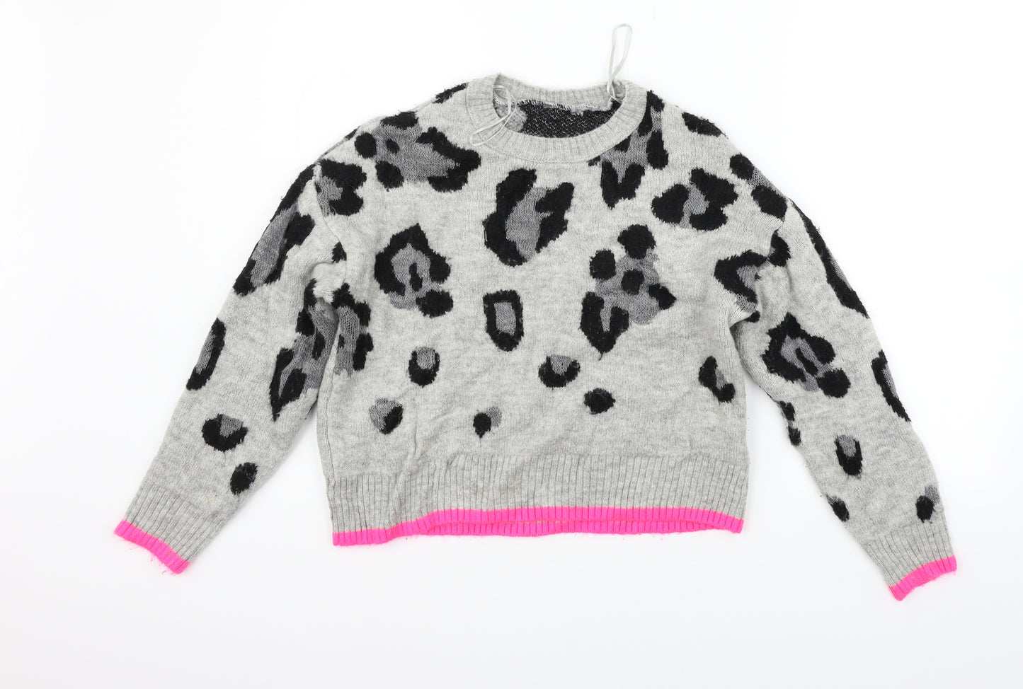Primark Womens Grey Animal Print  Pullover Jumper Size S
