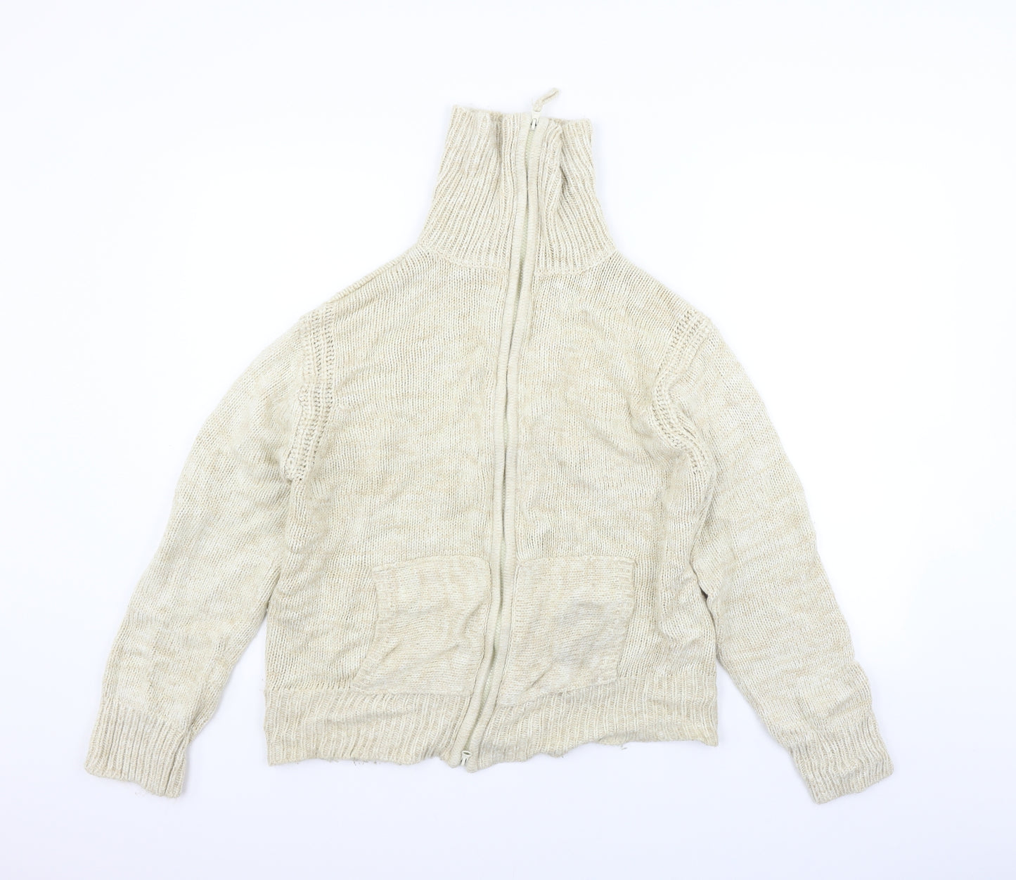Bonmarché Womens Beige   Full Zip Jumper Size L
