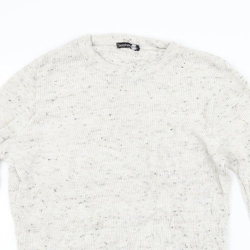 Boohoo Mens Beige Houndstooth  Pullover Jumper Size L