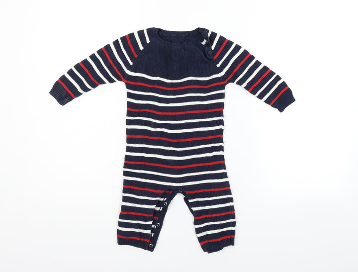 TU Boys Blue Geometric  Babygrow One-Piece Size 6-9 Months