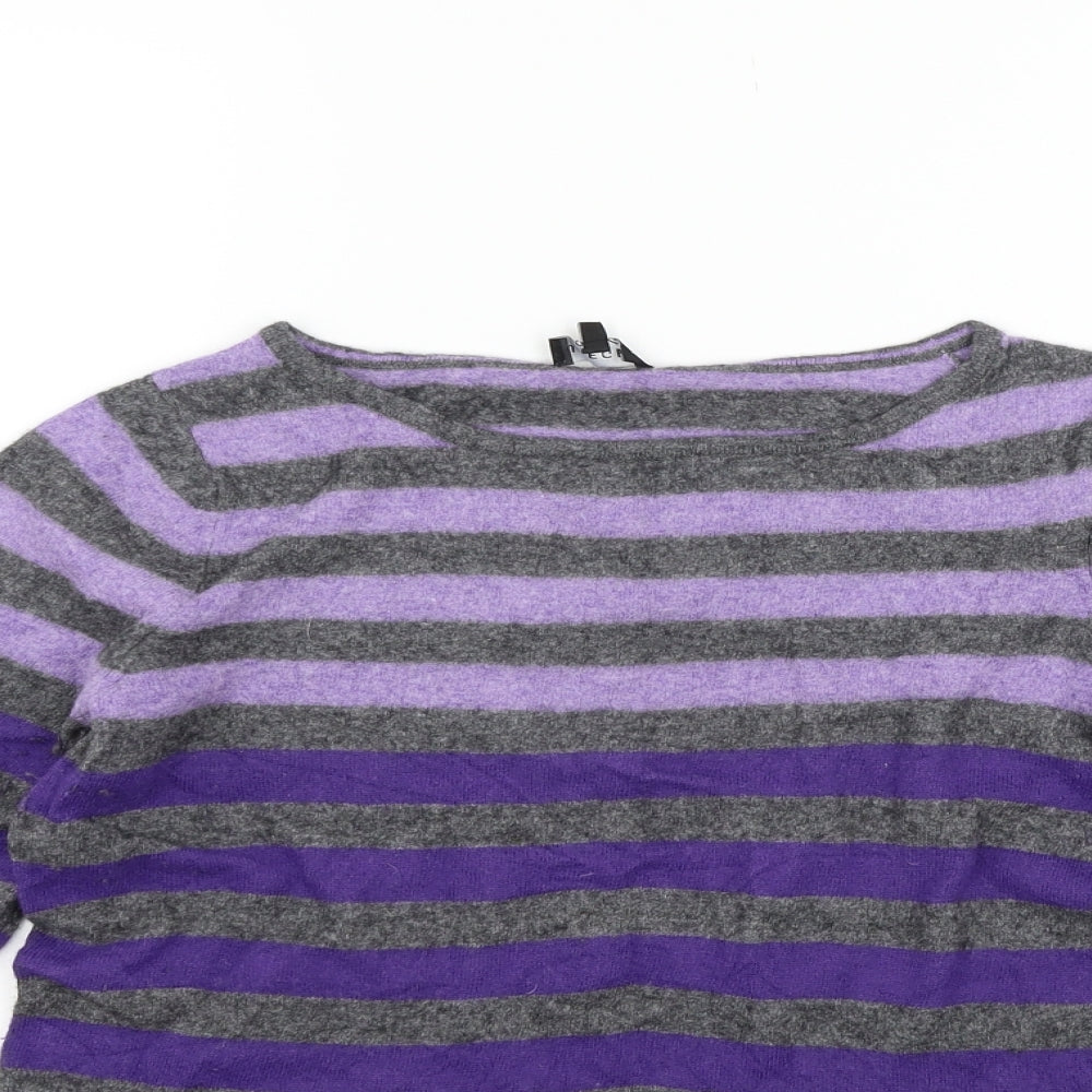 Jaeger Womens Grey Polka Dot  Henley Jumper Size L