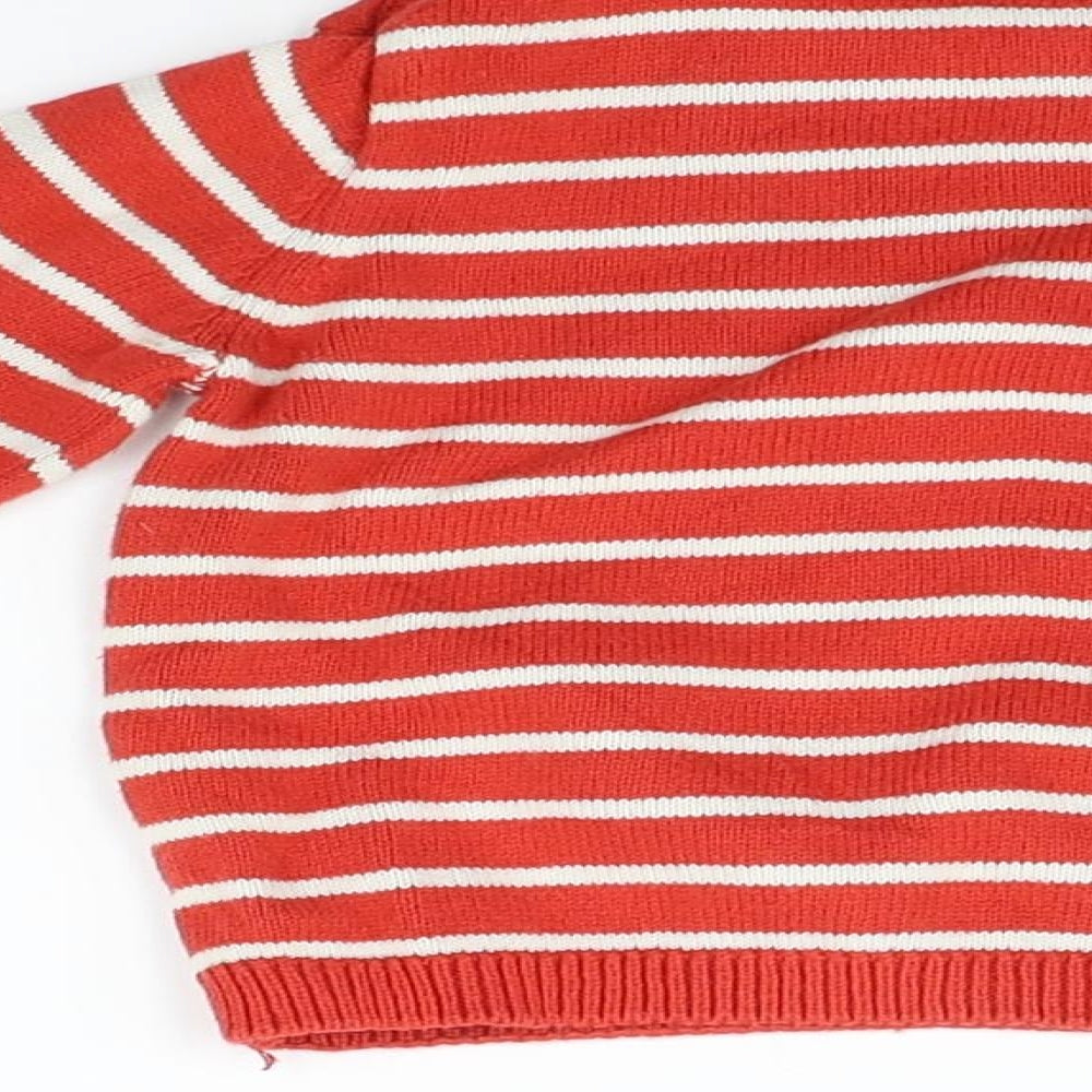 F&F Boys Red Striped  Pullover Jumper Size 12-18 Months