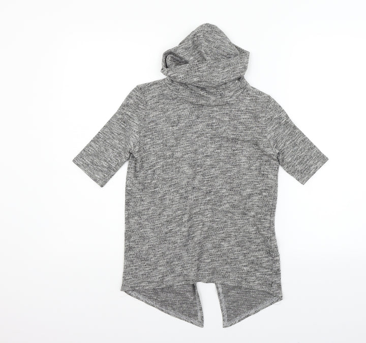 Miss Selfridge Womens Grey Henley Jumper Size 4