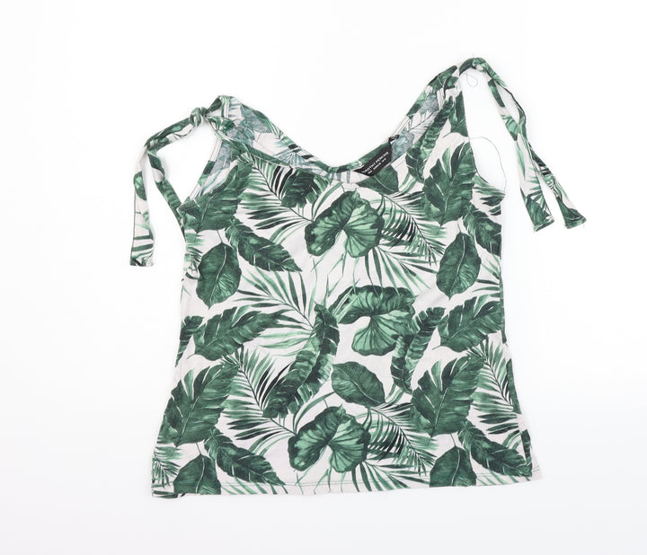 Dorothy Perkins Womens Green Geometric Basic Blouse Size 10