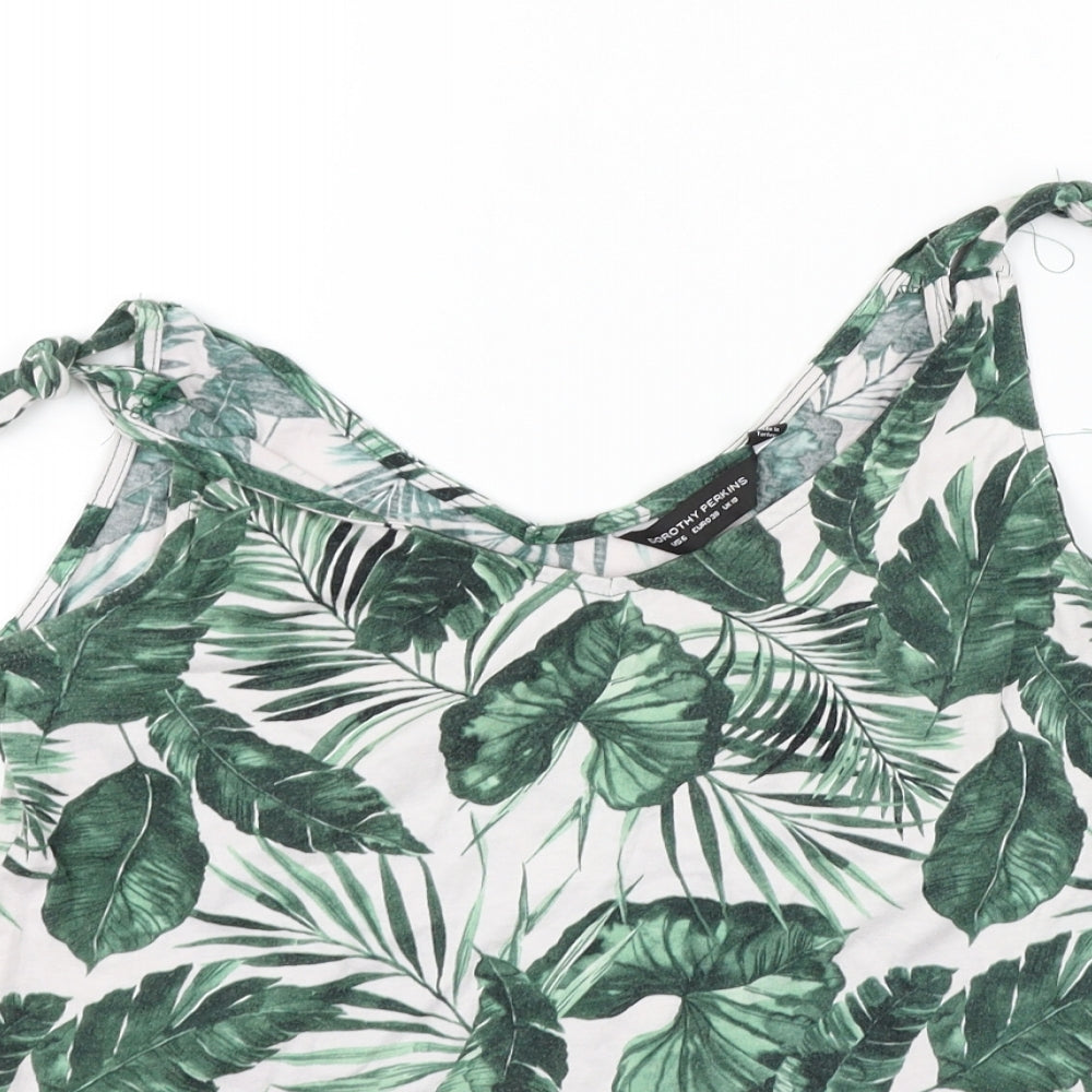 Dorothy Perkins Womens Green Geometric  Basic Blouse Size 10