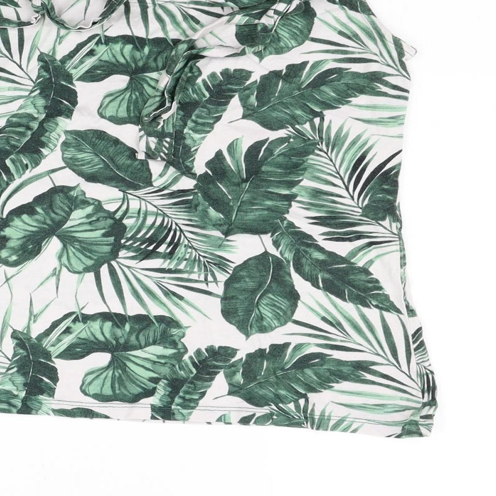 Dorothy Perkins Womens Green Geometric  Basic Blouse Size 10